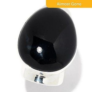 NEW Dominique Dinouart Sterling Silver 30 x 24mm Gemstone Black Onyx  Ring  8